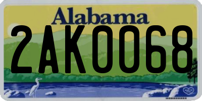AL license plate 2AK0068