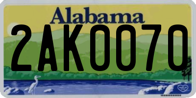 AL license plate 2AK0070