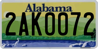 AL license plate 2AK0072