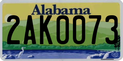 AL license plate 2AK0073