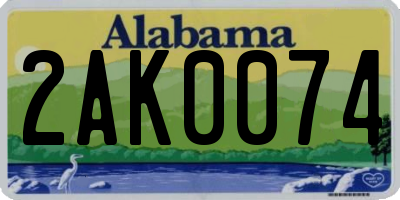 AL license plate 2AK0074