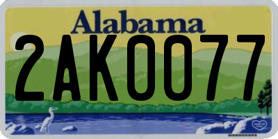 AL license plate 2AK0077