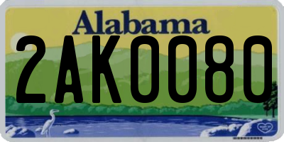AL license plate 2AK0080