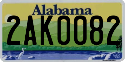 AL license plate 2AK0082