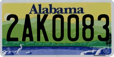 AL license plate 2AK0083