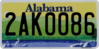 AL license plate 2AK0086