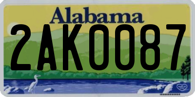 AL license plate 2AK0087