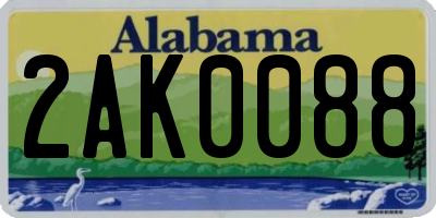 AL license plate 2AK0088