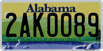 AL license plate 2AK0089