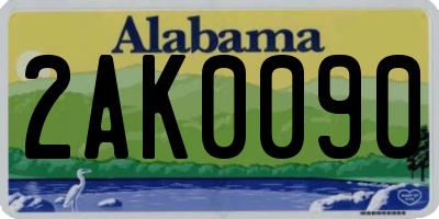 AL license plate 2AK0090