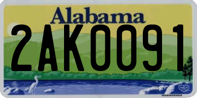 AL license plate 2AK0091