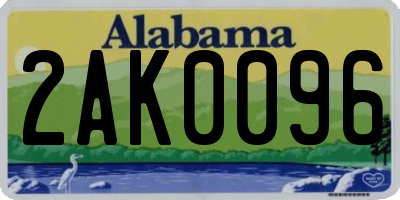 AL license plate 2AK0096