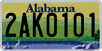AL license plate 2AK0101