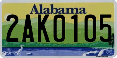 AL license plate 2AK0105