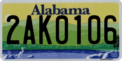 AL license plate 2AK0106