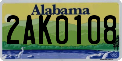 AL license plate 2AK0108