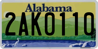 AL license plate 2AK0110