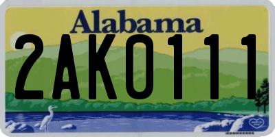 AL license plate 2AK0111