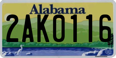 AL license plate 2AK0116