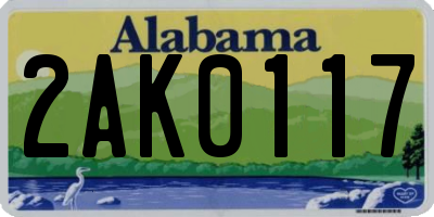 AL license plate 2AK0117