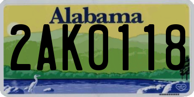 AL license plate 2AK0118
