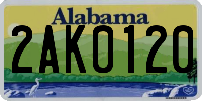 AL license plate 2AK0120