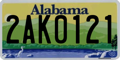 AL license plate 2AK0121