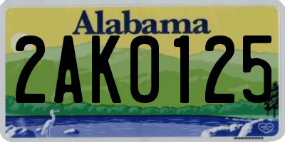 AL license plate 2AK0125