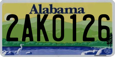 AL license plate 2AK0126