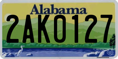 AL license plate 2AK0127