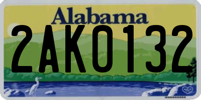 AL license plate 2AK0132