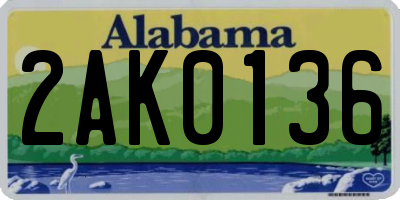 AL license plate 2AK0136
