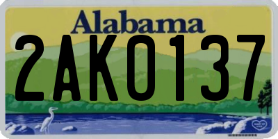 AL license plate 2AK0137