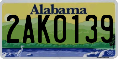 AL license plate 2AK0139