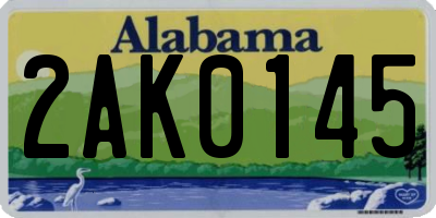 AL license plate 2AK0145