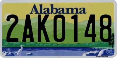 AL license plate 2AK0148