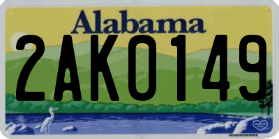 AL license plate 2AK0149