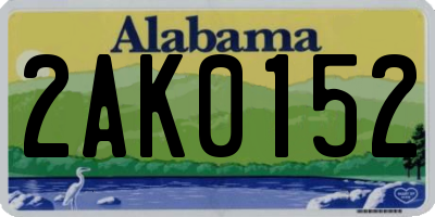 AL license plate 2AK0152