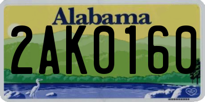 AL license plate 2AK0160