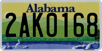 AL license plate 2AK0168