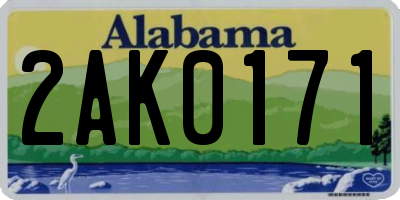 AL license plate 2AK0171