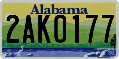 AL license plate 2AK0177