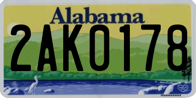 AL license plate 2AK0178