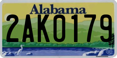 AL license plate 2AK0179