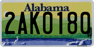 AL license plate 2AK0180