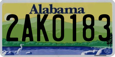 AL license plate 2AK0183