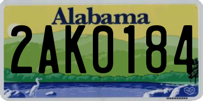 AL license plate 2AK0184