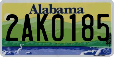 AL license plate 2AK0185