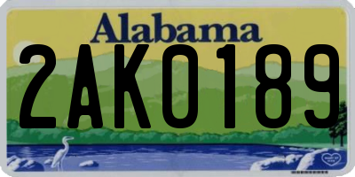 AL license plate 2AK0189