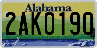 AL license plate 2AK0190